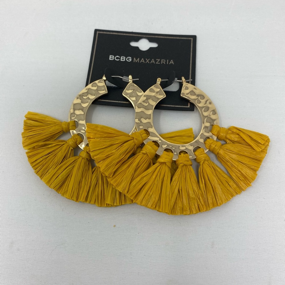 BCBG yellow fringe earrings